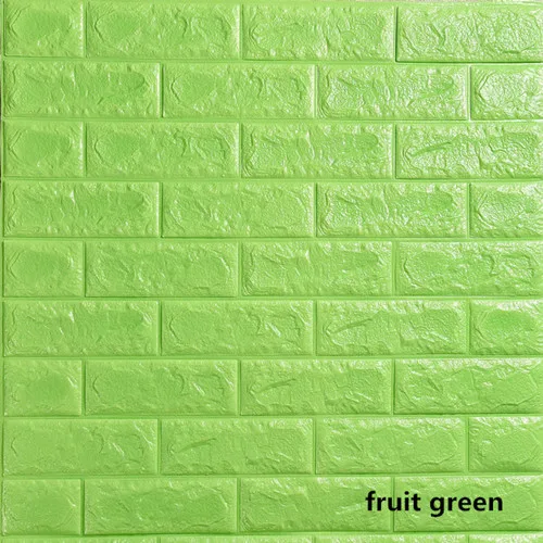 3D наклейки на стены DIY самоклеющиеся украшения для спальни полистирол кирпич для декора комнаты обои Декор стены Гостиная Наклейка на стену - Цвет: Зеленый
