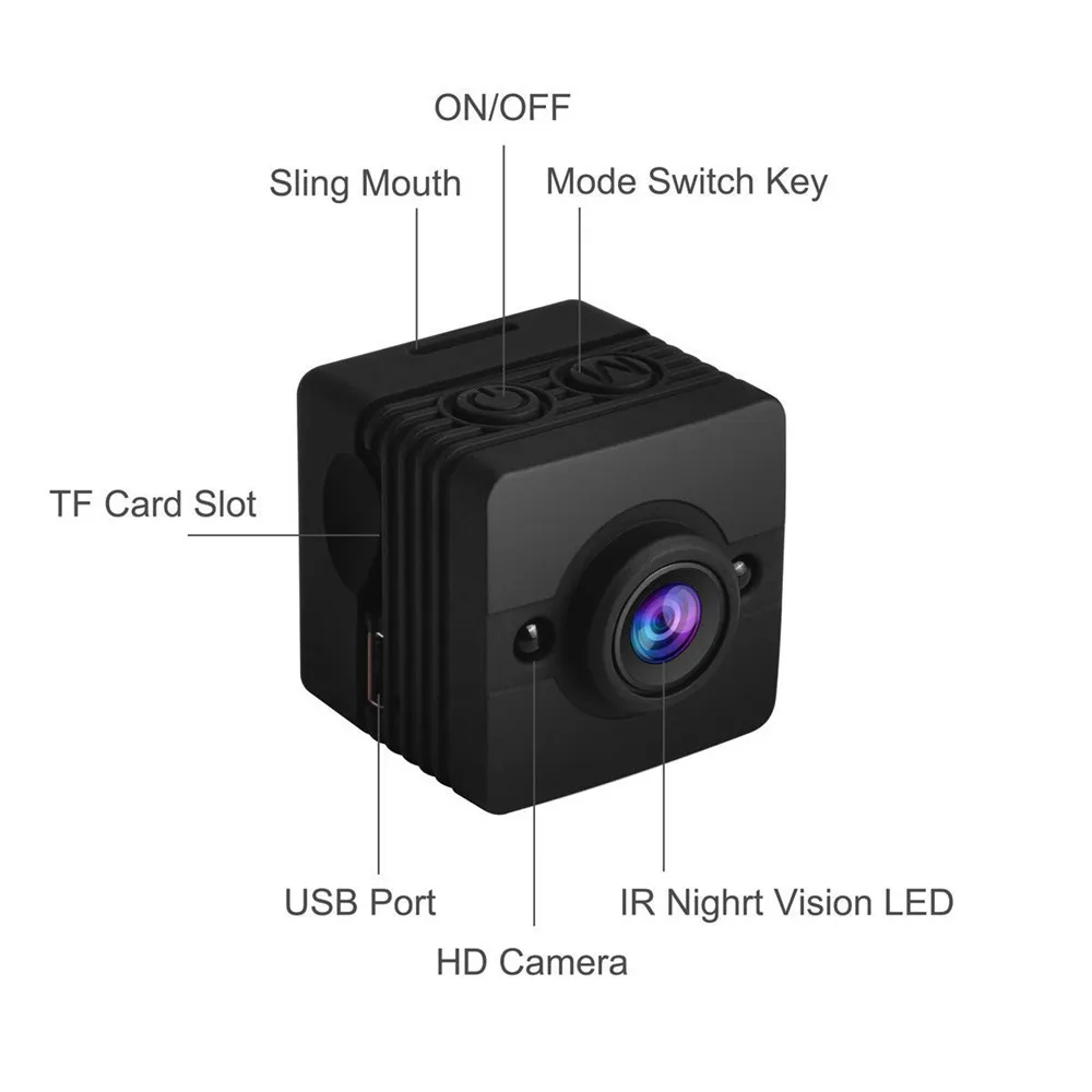 SQ 12 Водонепроницаемая мини-камера 720p камера ночного видения широкоугольный объектив Мини видеокамера DV диктофон Экшн-камера SQ12