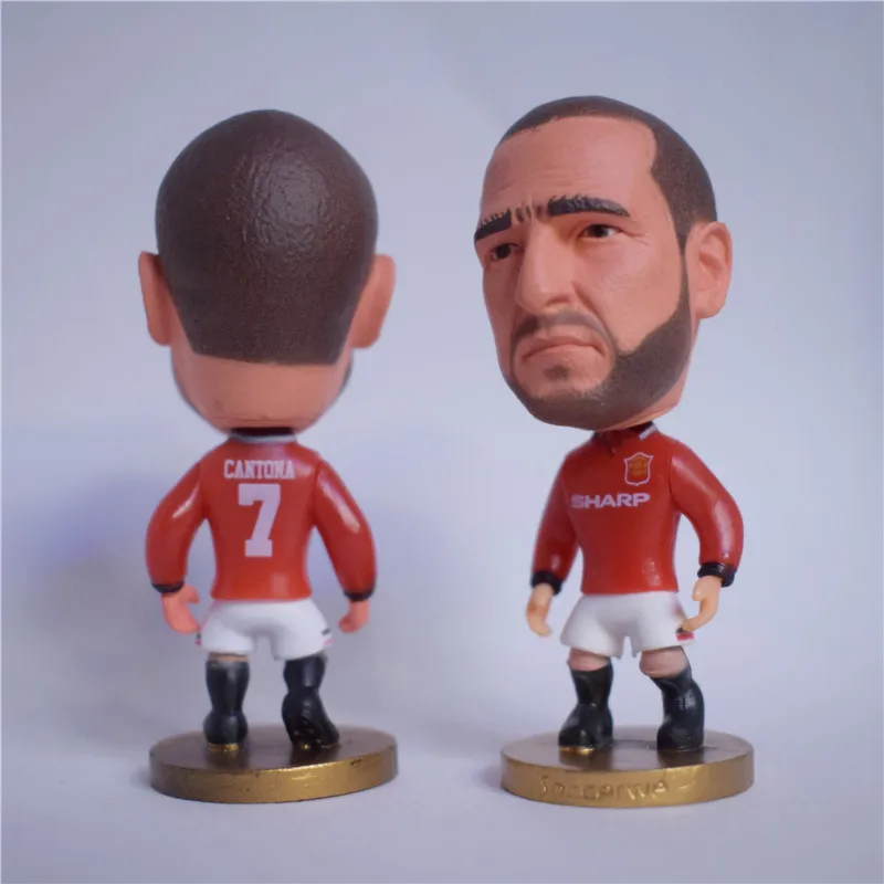 

Soccerwe Cartoon Soccer Star Dolls MU# 7# Eric Cantona Mini Figurines Statues Children Toy Gift