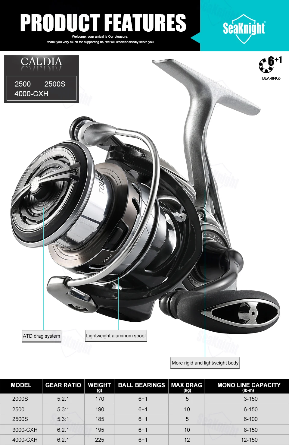 18 DAIWA CALDIA LT 2000S 2500 2500S 3000CXH 4000CXH спиннинговая Рыболовная катушка 7BB 12 кг ATD система MAGSEALED рыболовные снасти