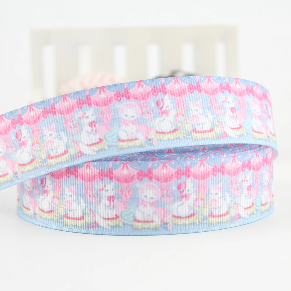 cute cat printed grosgrain ribbon 25mm (4)