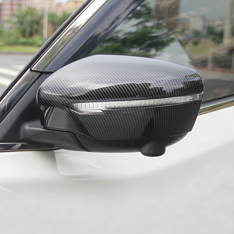

2015 2016 2017 2018 For Nissan Qashqai J11 Car Rear view Rearview Mirror Cover Trim ABS Carbon Fibre Auto Exterior Accessories