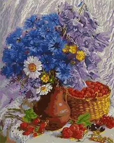 

cioioil-T166 Cornflowers and chamomiles still life picture painting by numbers art canvas painting for home decor