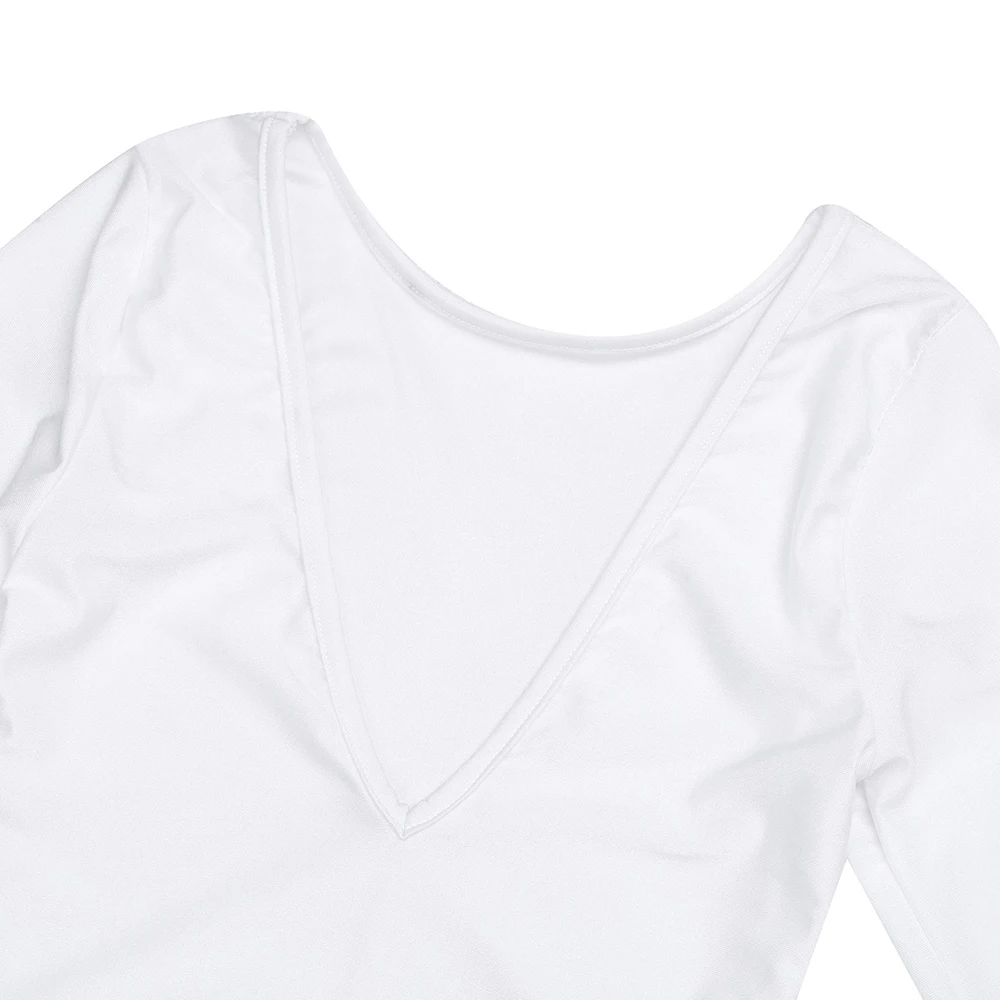 iEFiEL Women Sexy Bodysuit Long Sleeve High Cut Crotchless Thong Leotard Body String Catsuit Jumpsuit Womens Dancing Clothing bodysuits