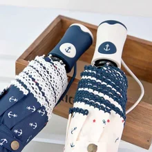 Tinoo Зонты складной зонт солнце/дождь прозрачный/дождь Принцесса складной зонт темно-синий стиль полностью автоматический зонтик якорь