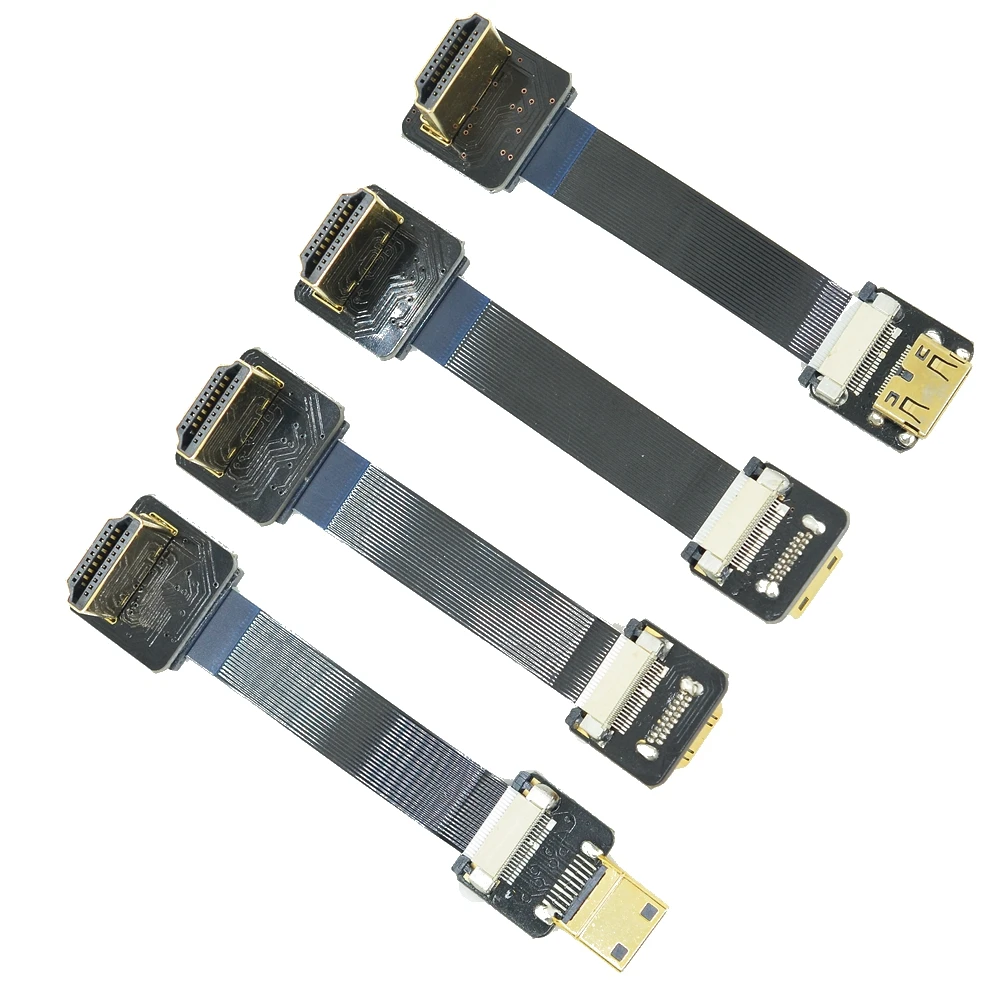 

A2-C FPV Mini HDMI 90 degree Adapter 5cm-100cm FPC Ribbon Flat HDMI Up angle Cable Pitch for Multicopter Aerial Photography