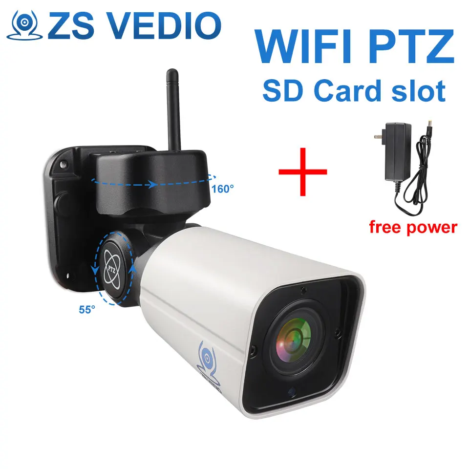 

ZSVEDIO Surveillance cameras SONY WIFI PTZ IP Camera 1080P H.265 Cloud Storage 4X Optical Zoom Pan Tilt Network P2P CCTV camera