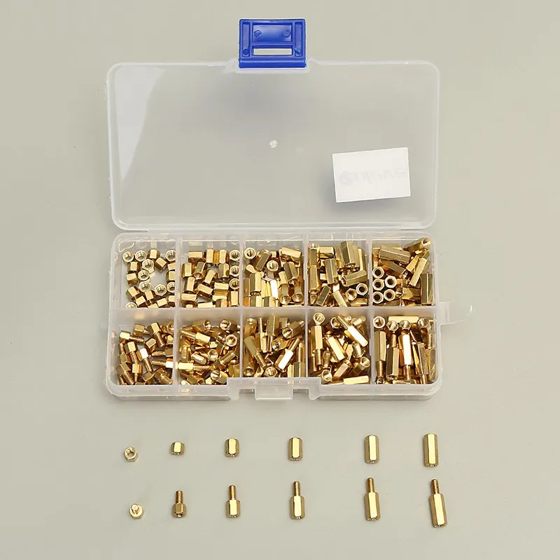 Suleve 300 шт./компл. M3BH1 M3 4-12 мм мужской-Женский латунь Hex колонке противостояние поддержка Spacer Столп винт и гайка ассортимент