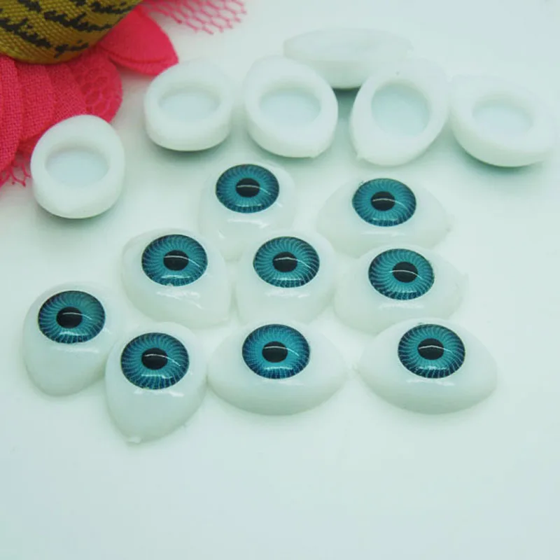 Buy 100Pcs(50pairs) Half Plastic Doll Eyes Blue Color BJD EYES, Oval Doll