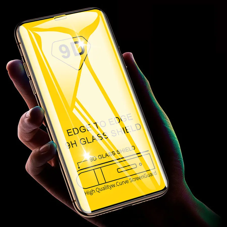 

9D Screen Protector For iPhone 6 6S 7 8 Plus Glass Full Cover Tempered Glass For iPhone X XR XS MAX Screen Protector
