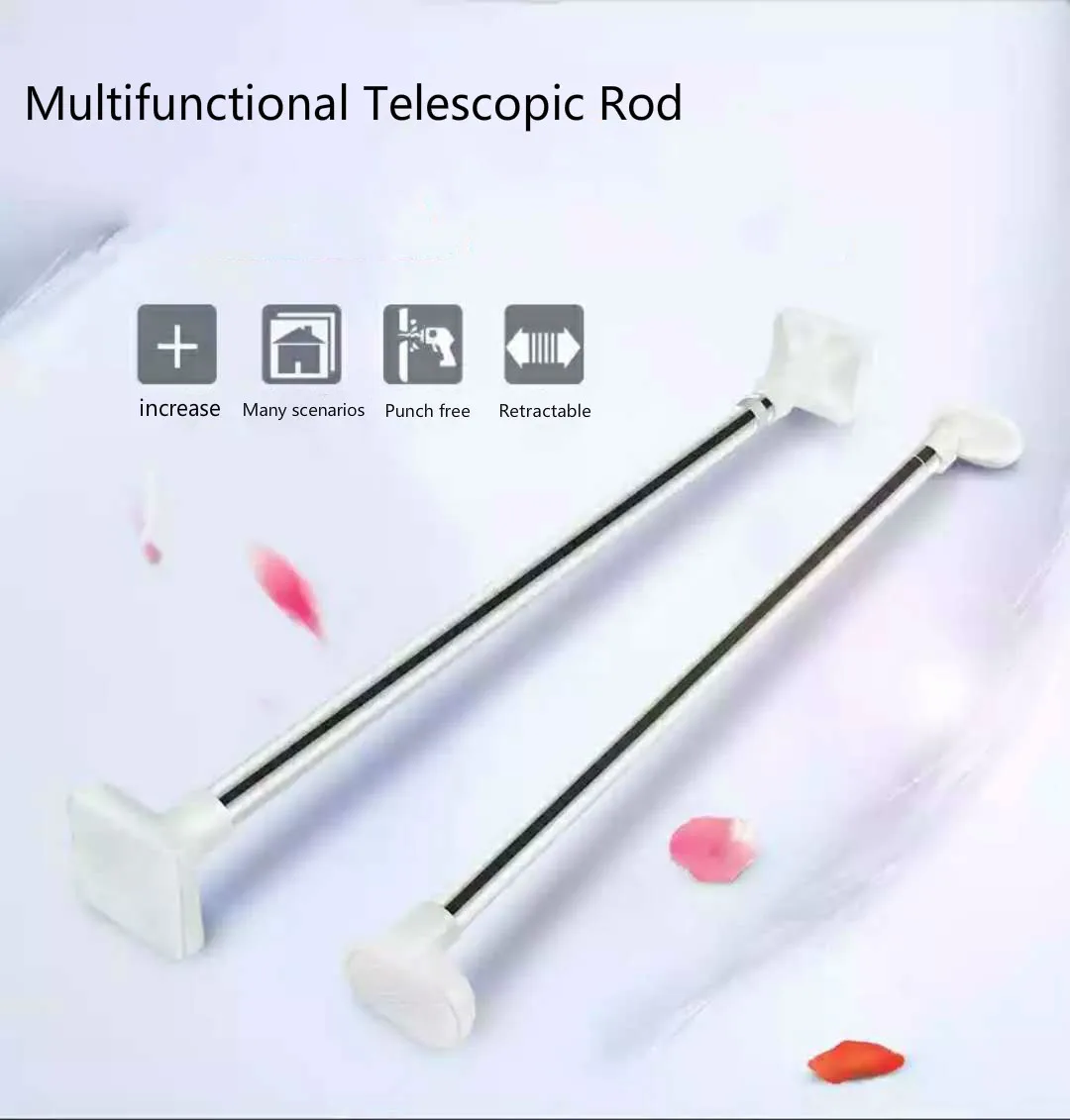 

Bathroom bathroom shower curtain telescopic curtain rod no-hole installation bedroom simple telescopic bar balcony clothes bar