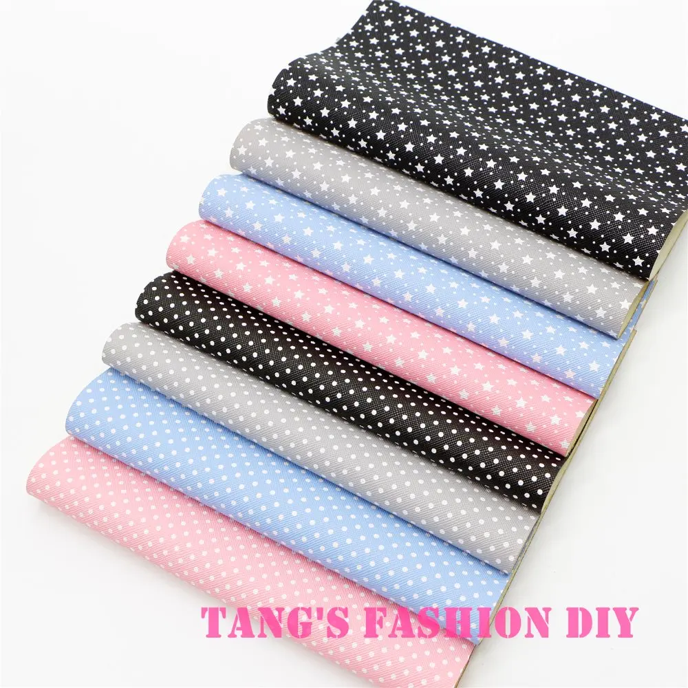 

8pcs--20x22cm printing dots/stars Leahter/Synthetic leather (can choose color)
