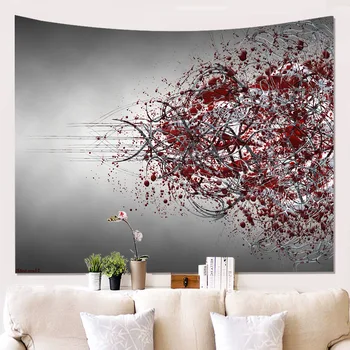 

3D Digital Printing Striped Flowers Wall Hanging Cloth Background Cloth Painting Tapestry Wall Decorative Blanket