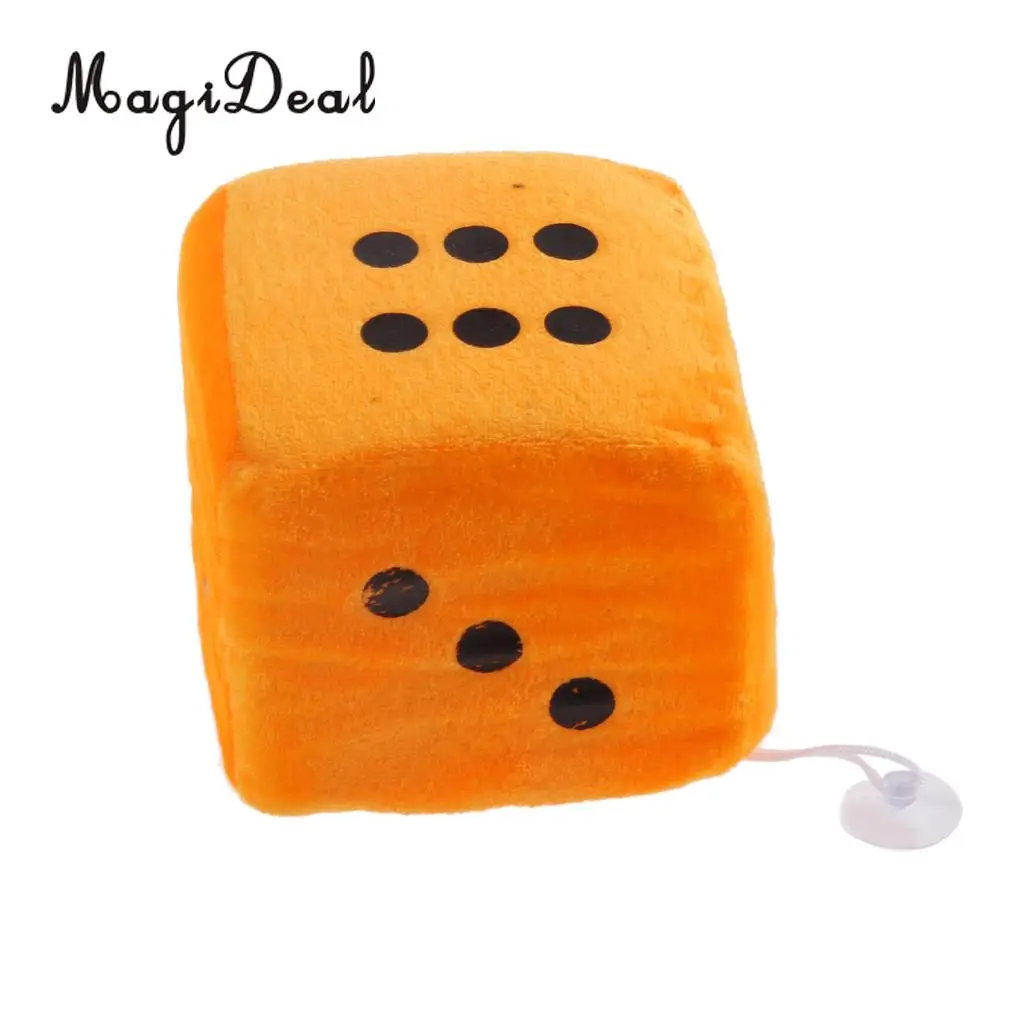 4 inch Soft Stuffed Plush Toys Dice Cube Car Window Mirror Hanger Sticky Decor Birthday Party Favors Novelty Toys Gift 10x10x10