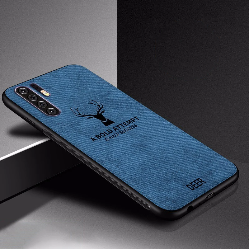 Чехол для Huawei P30 Pro жесткий тканевый чехол накладка с эффектом потертости мягкая