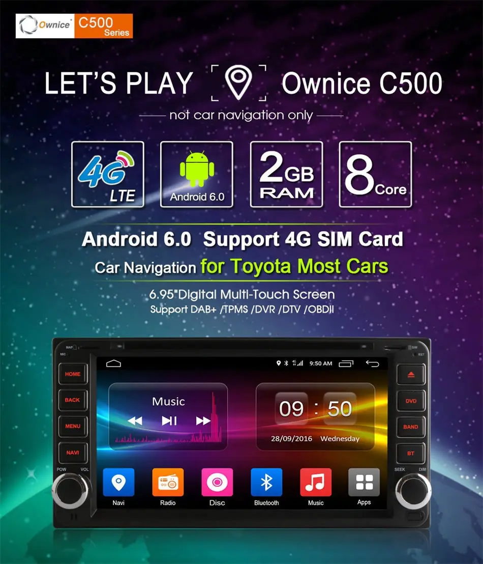 Flash Deal Ownice Android 6.0 Octa 8 Core Car DVD Player GPS Navi for Toyota RAV4 2004 - 2008 Quad Core Radio Stereo Support 4G LTE Network 3