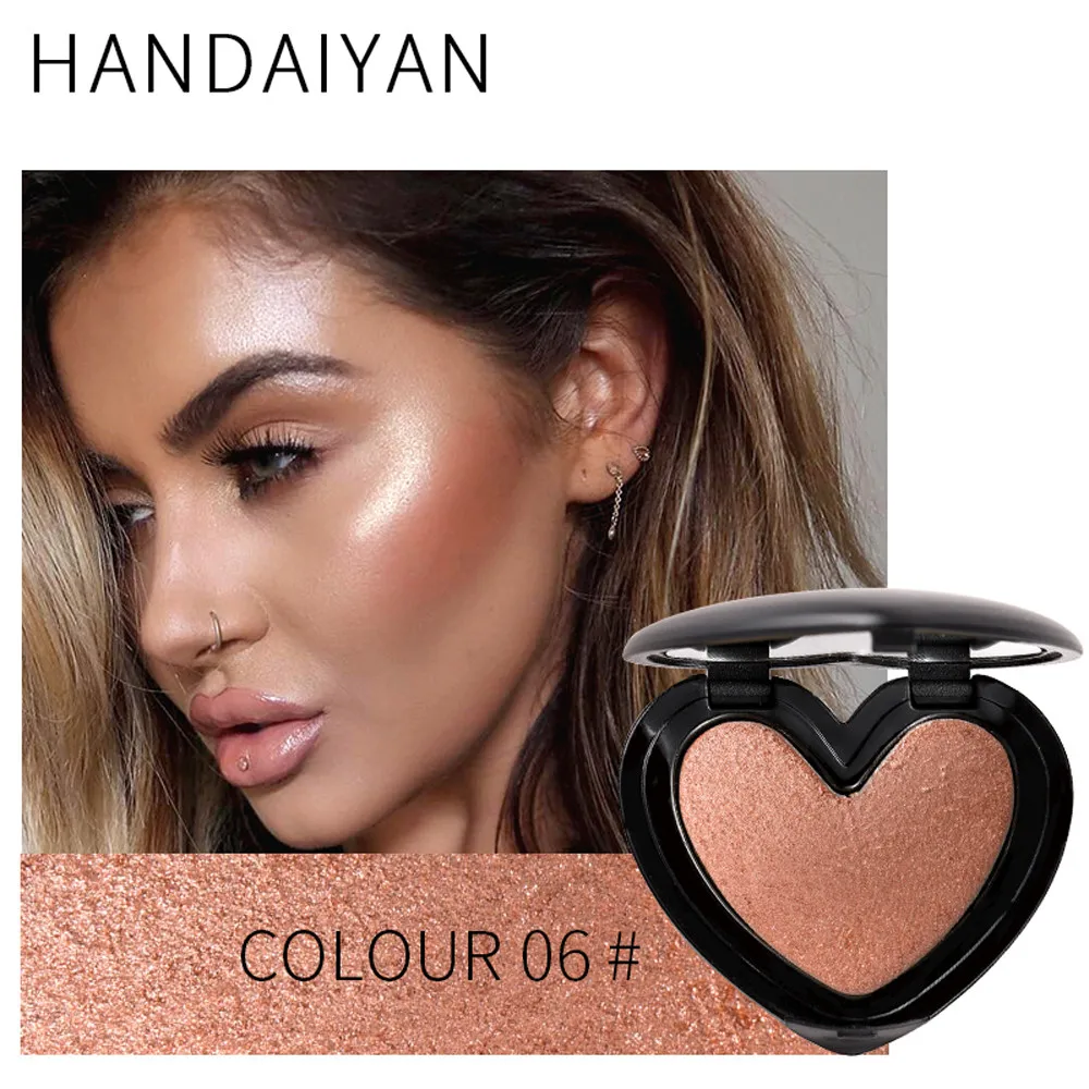 

HANDAIYAN Makeup Shimmer Highlighter Face Cosmetics Powder Highlight Palette Brighten Skin Contour Iluminador Maquiagem #H
