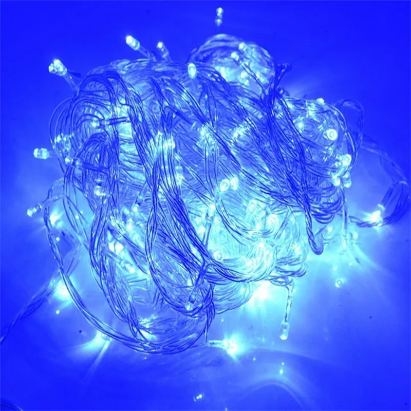 20 м 200 синие светодиодные лампы Рождественский фестиваль Свадебная вечеринка декоративная лампа Мерцающая звезда струнные огни с