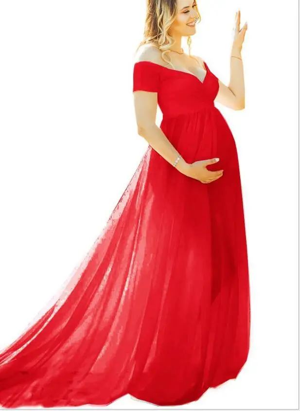 Длинные платья с оборками шифоновое, для будущих мам реквизит для фотосъемки макси платья Беременность Платье для фотосессии Одежда для беременных женщин Новинка