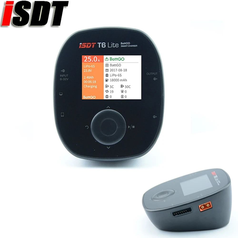ISDT T6 LITE BattGo 600 Вт 30A умный балансировочный аккумулятор зарядное устройство для 2-6S Lipo Зарядка аккумулятора для радиоуправляемых моделей Дрон