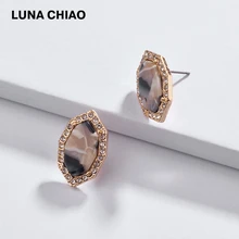 LUNA CHIAO весна лето новые трендовые геометрические акриловые мини серьги-гвоздики для женщин модные ювелирные изделия