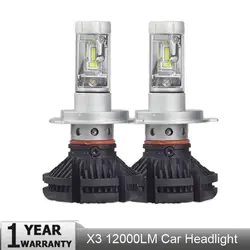 Muxall X3 H1 H3 H4 H7 H11 9005 9006 автомобилей светодиодный фары лампы 50 W 6000LM с чипы ZES 6500 K фары для автомобиля источник света