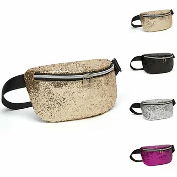 

Women Waist Fanny Pack PU Leather Belt Zipper Waist Bag Casual Chest Bag