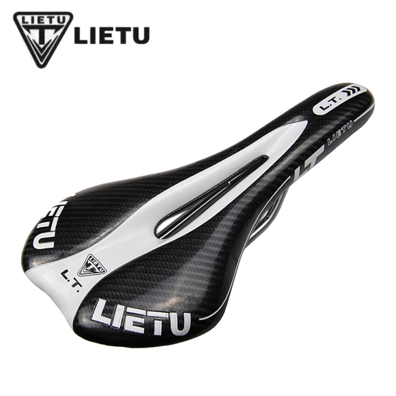 

LIETU Professional Road Mountain Bike MTB Saddle Hi-ten Steel Bicycle Cycling Seat Imitation Carbon PVC Leather Cover Cushion