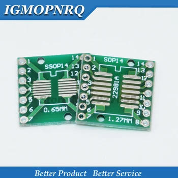 

50pcs TSSOP14 SSOP14 SOP14 TO DIP14 ICTransfer Board DIP Pin Board Pitch Adapter 0.65MM 1.27MM new