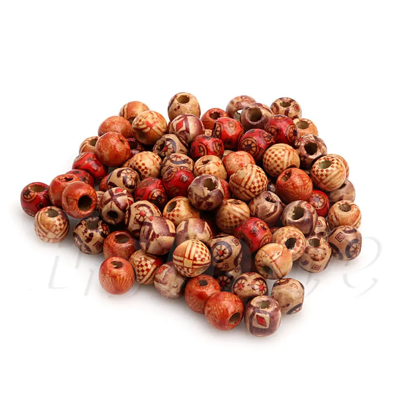 

100pcs Mixed Wood Round Beads for Jewelry Making Loose Spacer 10mm HOT