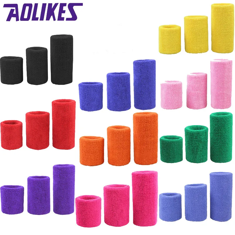 AOLIKES 1 قطعة برج معصمه تنس/كرة السلة/الريشة المعصم دعم الرياضة حامي العصابة 100% ملابس قطنية للتدريب واقي المعصم