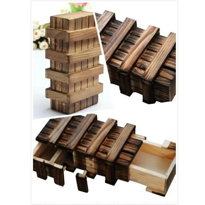 Винтажные деревянные коробки для пазлов, развивающий подарок, секретный ящик, Волшебная коробка, деревянная коробка для пазлов, головоломка, деревянные игрушки для детей