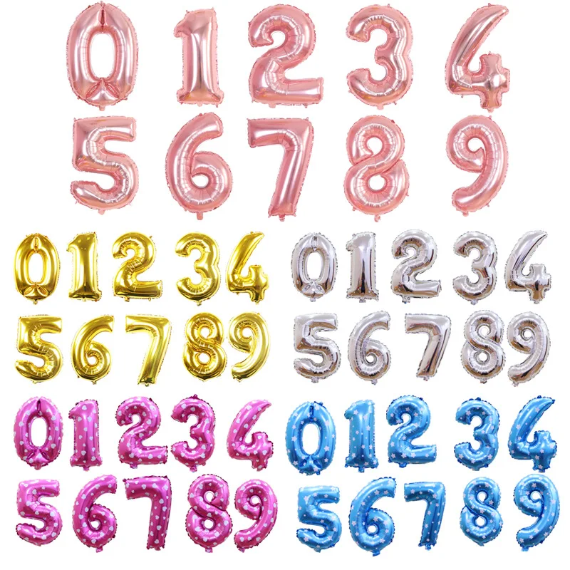 

32 Inch Big Foil Birthday Balloons Air Helium Number Balloon Figures Happy Birthday Party Decorations Kid Baloons Birthday Balon