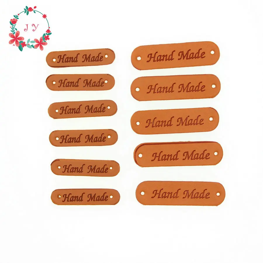 

200pcs/lot Embossed Handmade PU Leather Label Tags for DIY Sewing Embellishment, Handmade Crafts, Patchwork Accessories