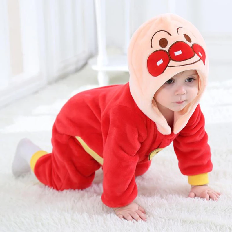 Flannel Baby Anpanman Kigurumi Pajamas Clothing Newborn Animal Anime Infant Romper Onesie Cosplay Costume Outfit Hooded Jumpsuit Flannel Baby Anpanman Kigurumi Pajamas Clothing Newborn Animal Anime Infant Romper Onesie Cosplay Costume Outfit Hooded Jumpsuit