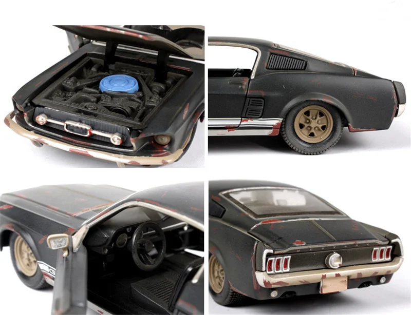 Детские игрушки Maisto 1:24 старая версия 1967 Mustang GT черные спортивные автомобили 1/24 литая под давлением Модель автомобиля игрушки для коллекции