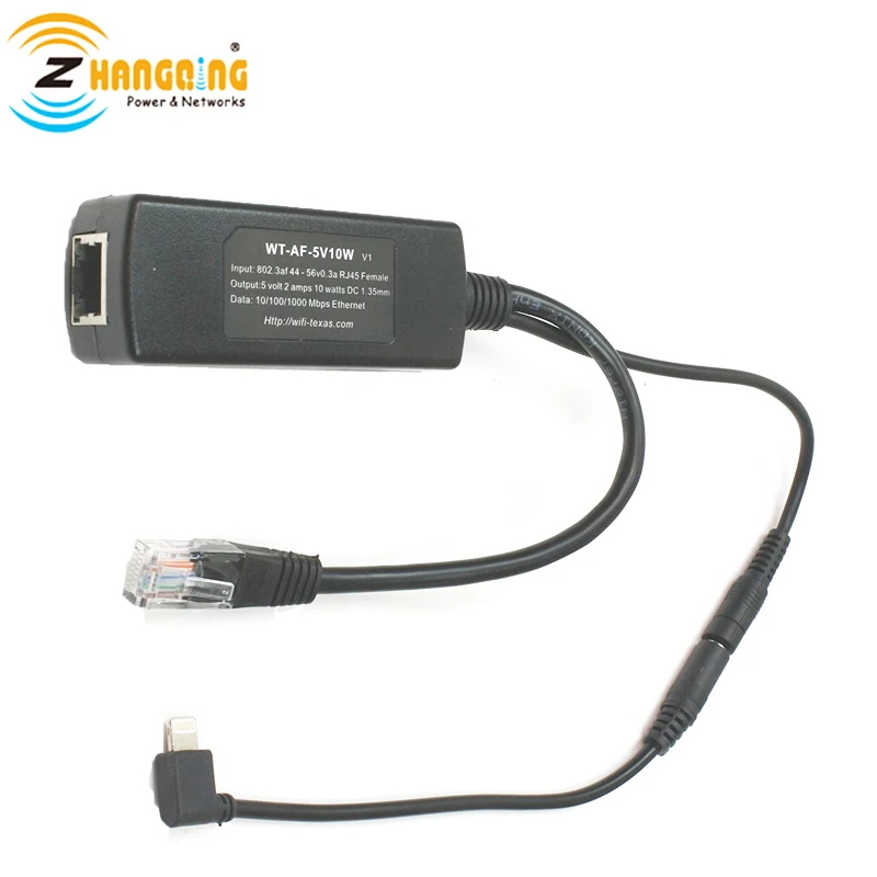 802.3af POE Splitter с разъёмом Lightning. 5 В 2A PoE Splitter Мощность Apple Ipad до 328 футов или ни для одного-PoE устройства