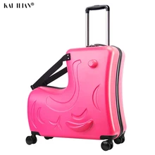 Children Rolling Luggage Spinner Wheels Suitcase Kids Cabin Trolley Travel Bag child Cute Baby Carry On Trunk Can sit to ride pu leather multifunction cosmetic case rolling luggage spinner suitcase wheels trolley cabin women s handbag travel bag