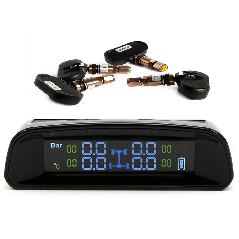 

PA LED 1 Set x Expedited Shipping Car Solar Wireless Tire Pressure Monitoring System LCD TPMS