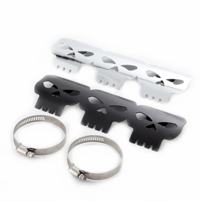 

Universal Motorcycle Skull Exhaust Muffler Pipe Heat Shield Cover Guard