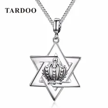 Tardoo New Hot 925 Sterling Silver lover Pendant Necklaces Crown & Hexagonal Star Pendant Noble Brand Fine Jewelry free shipping