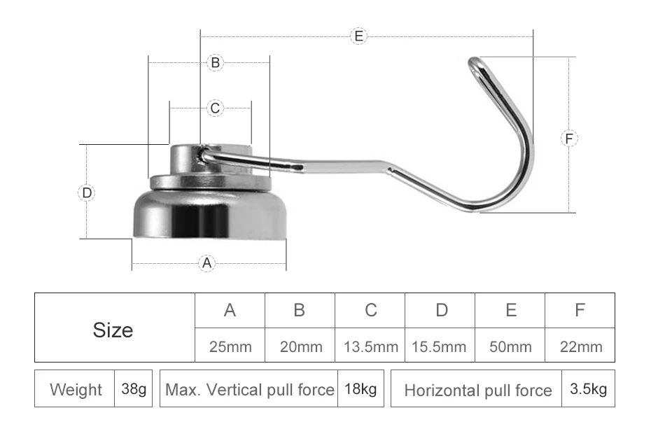 930 Flexible Rotatable Neodymium Magnetic Hook 360 Rotary Magnetic Hanger Permanent Magnets-9