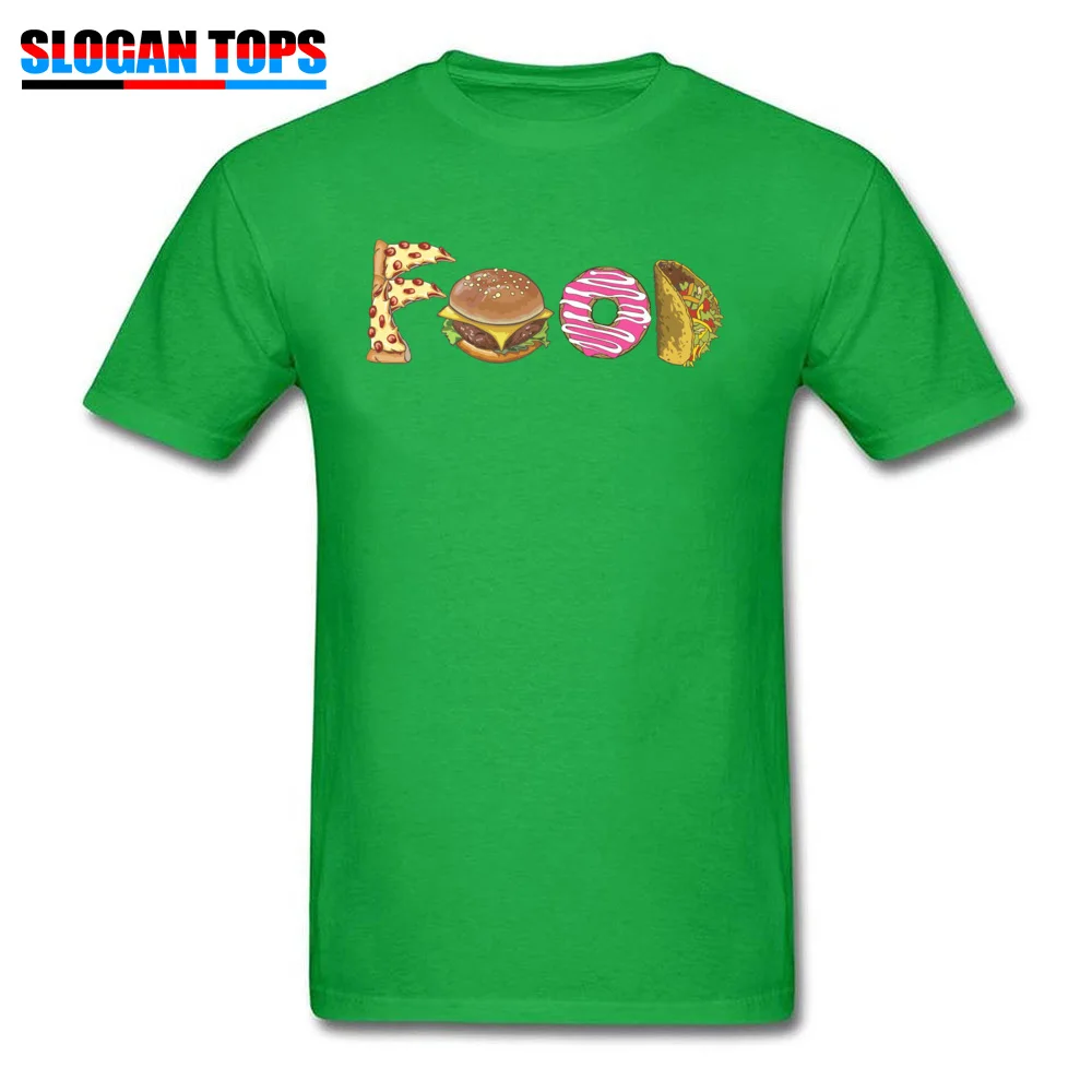 Normal yummy food Printed On Short Sleeve Father Day T Shirt Prevalent Crew Neck 100% Cotton Fabric Tshirts Men T Shirt yummy food green