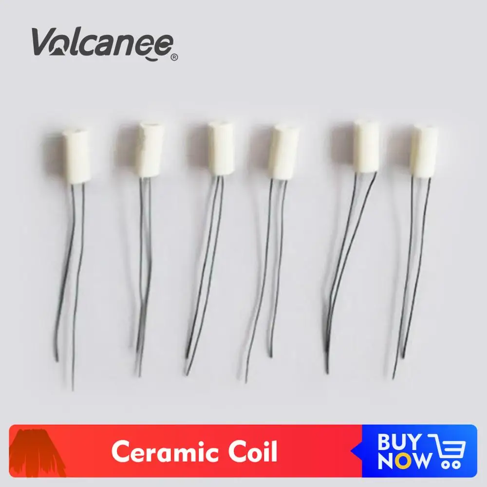 

Volcanee 10Pcs Ceramic Coil Heating 1.2ohm 1.6ohm 1.8ohm Oil Absorb for E Cigarette Vape DIY CBD Premade Ceramic Core