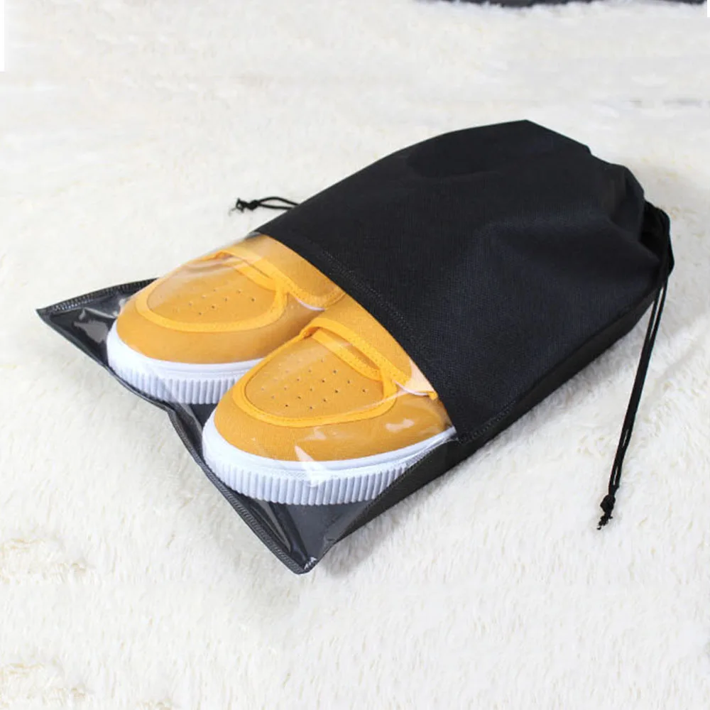 1Pc S/L Waterproof Shoes Storage Bag Pouch Portable Travel Organizer Drawstring Bag Cover Non-Woven Laundry Organizer