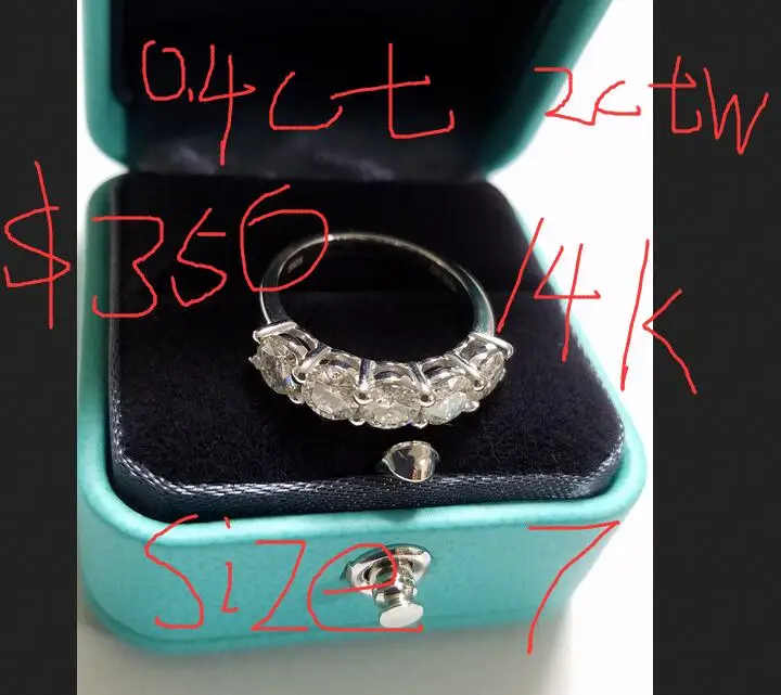 

Custom order moissanite ring in 14K white gold