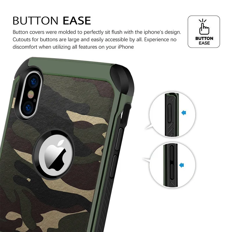 Армейский камуфляжный чехол для iPhone 7 8 6 6S Plus 5s 4 SE мягкий ударопрочный из ТПУ 12 11 Pro