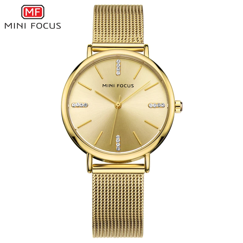 

Ladies Gold Watch Women Famous Brand Minimalist Steel Mesh Simple Fashion Watch Women Waterproof Quartz Watch clock reloj mujer