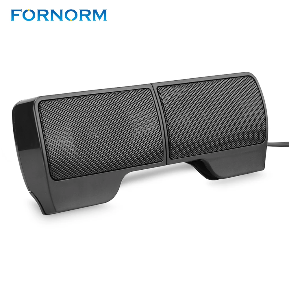 

FORNORM Mini Stereo Audio Speakers Portable Clip-On USB Powered Speaker with Volume Control For Laptop PC Desktop Tablet