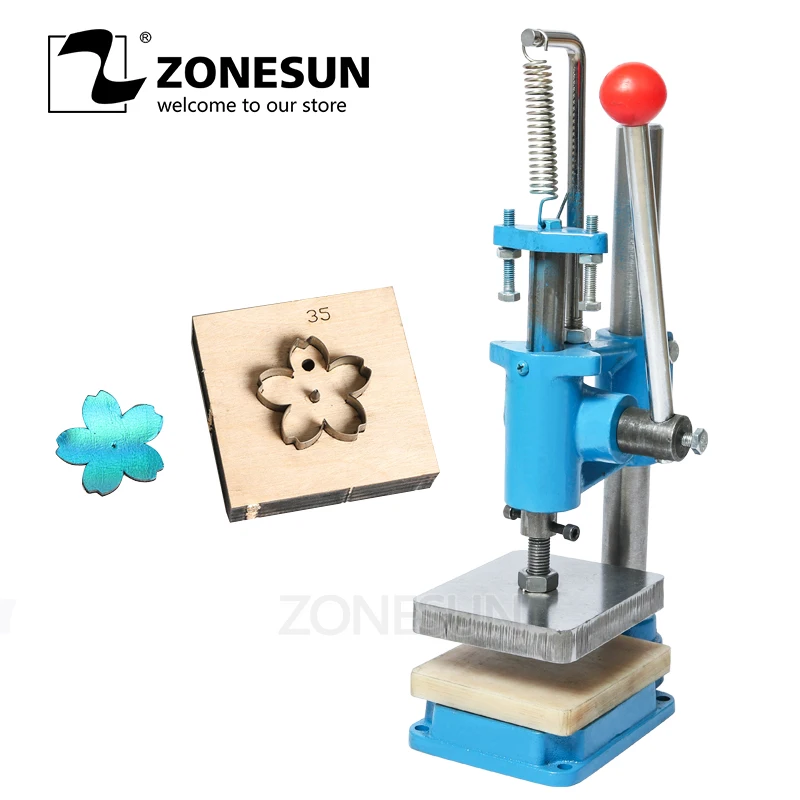 

ZONESUN Small Hand Leather Cutting Machine Photo Paper PVC/EVA Sheet Mold Cutter Leather Die cutting Machine Small Die Embosser